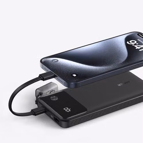 Anker Powercore 10000mAh 22.5W Portable Charger with USB-C Lanyard Cable, Black – 4