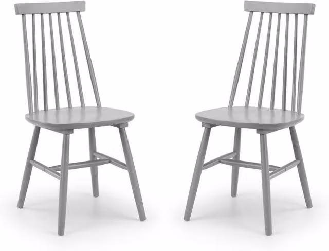 Cheshire Bellmont Elegant Spindle Back Dining Chairs in Grey - Set of 2