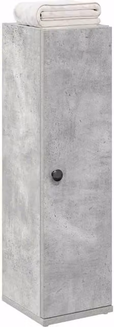 Berkfield Home Freestanding Bathroom Cabinet with Roll Holder in Concrete Grey, W/D/H: 20.5 x 22 x 72 cm