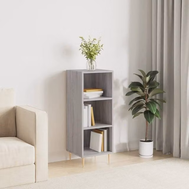 Berkfield Home Sonoma Grey Sideboard in Engineered Wood, W/D/H: 34.5 x 32.5 x 90 cm