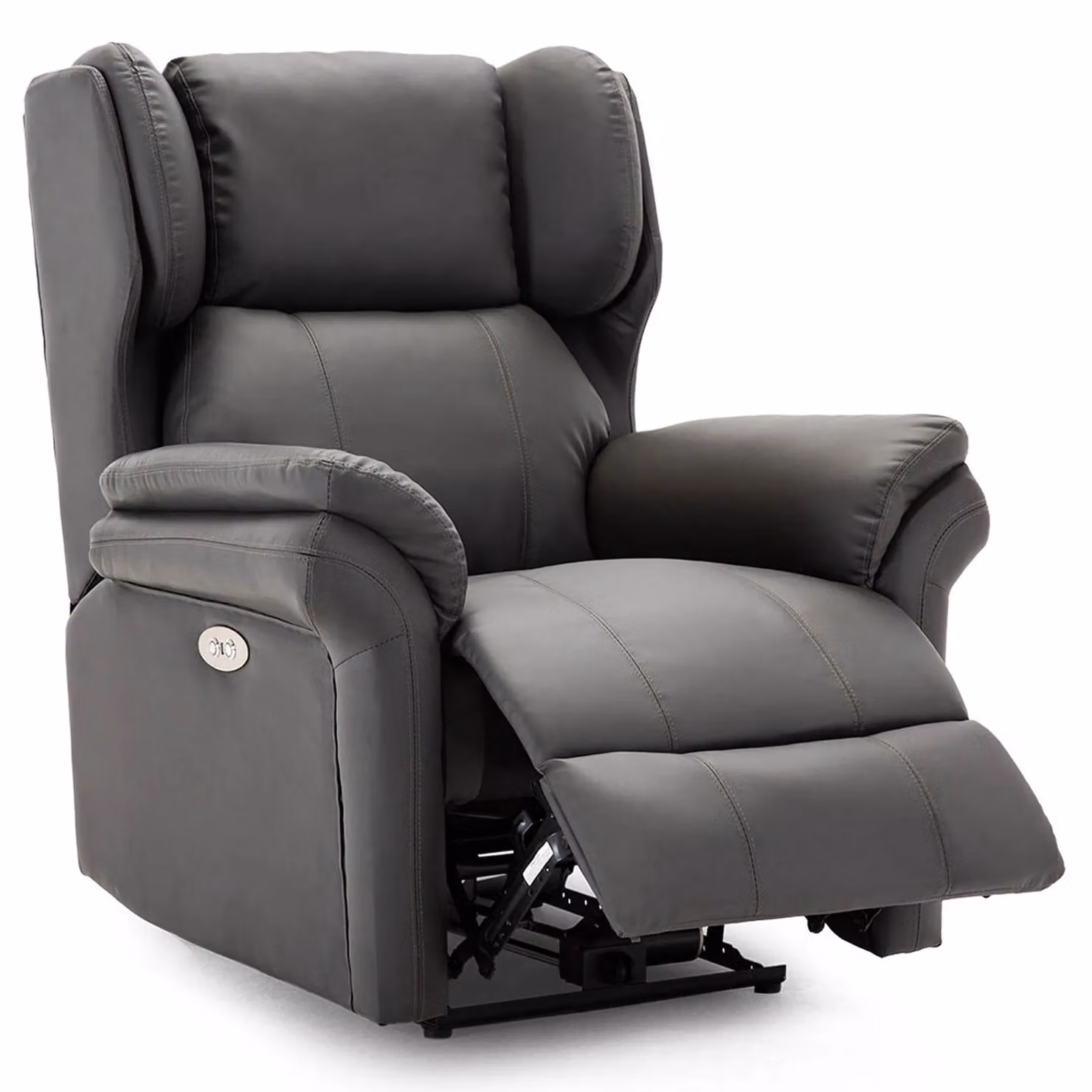 More4Homes Oakford Electric Auto Recliner Wingback Chair in Grey Bonded Leather with USB Port – 3