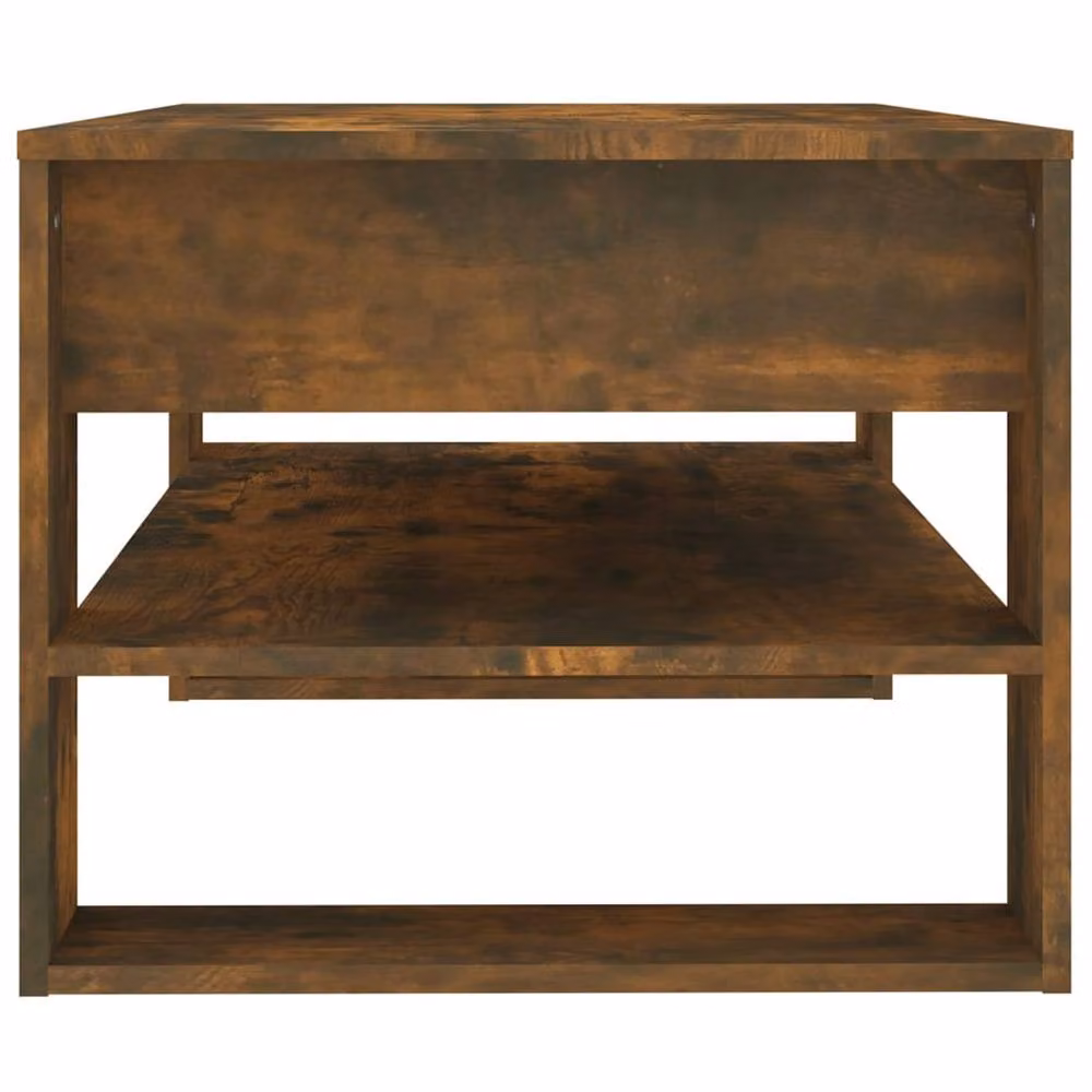 Berkfield Home Smoked Oak Coffee Table in Brown, W/D/H: 102 x 55 x 45 cm – 4