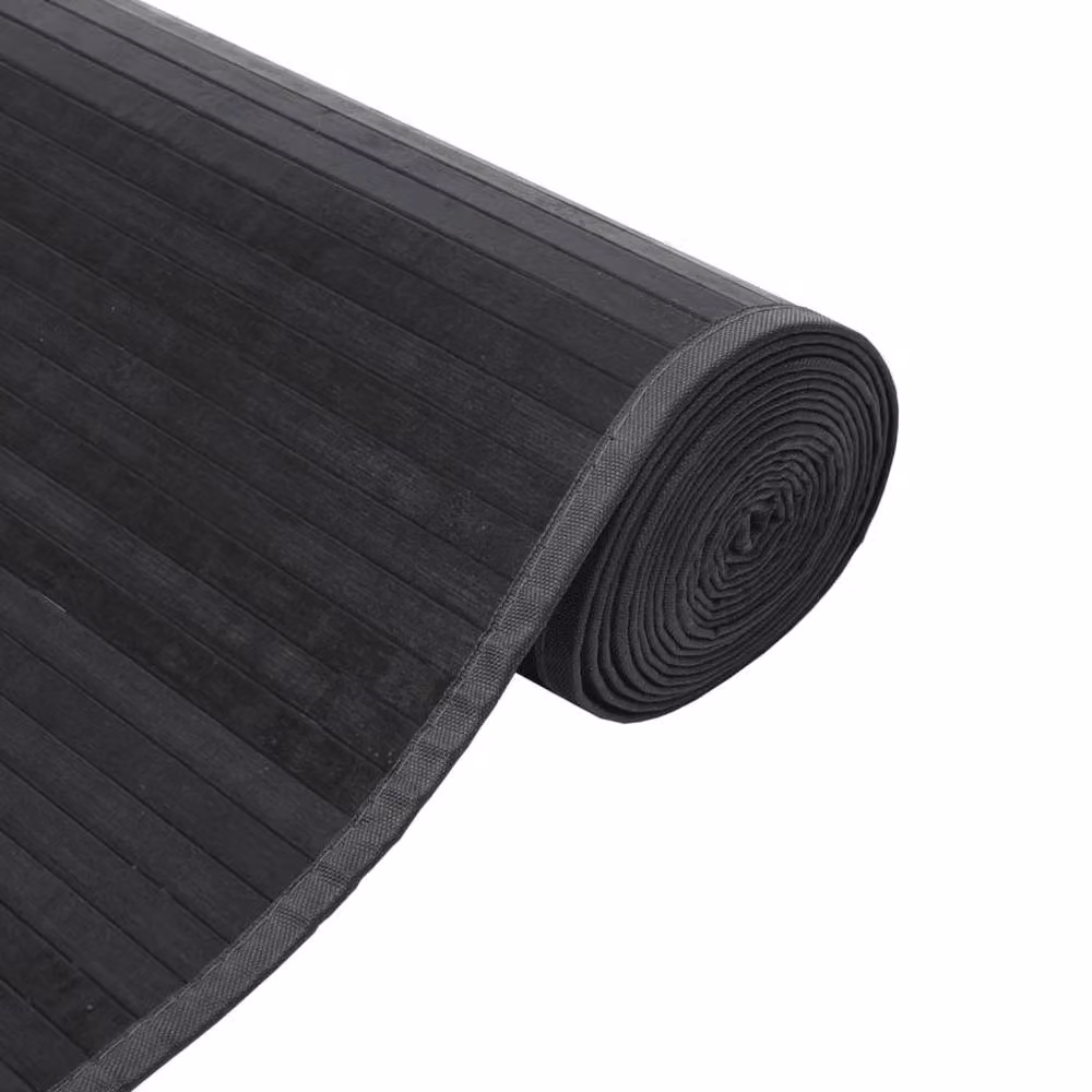 Berkfield Home Rectangular Bamboo Rug in Grey, W: 100 cm, L: 400 cm – 4