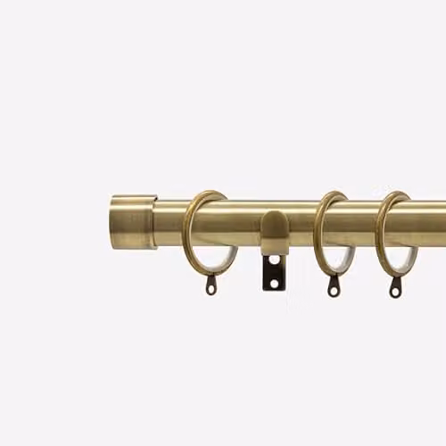 New Edge Blinds Straight Metal Curtain Pole in Gold or Bronze, W: 360 cm