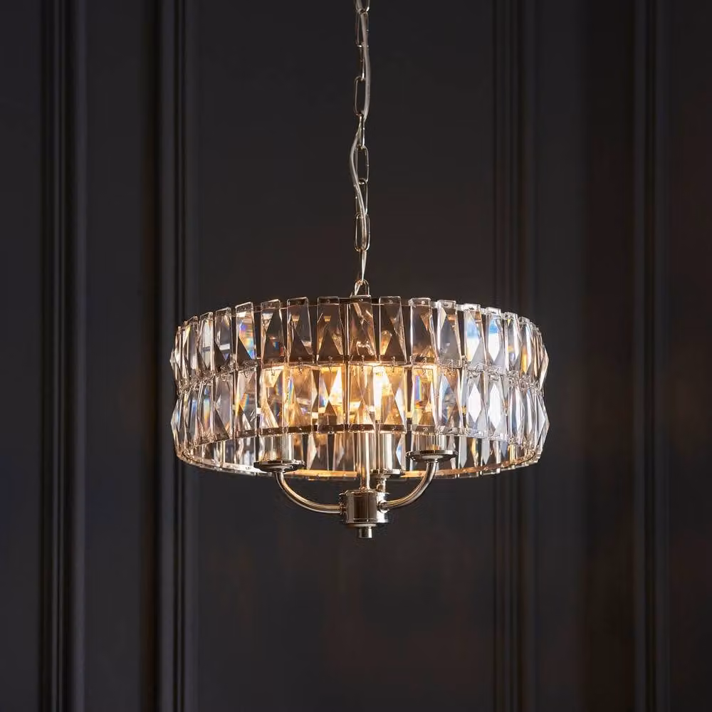 Netlighting Clifton 3 Light Multi Arm Ceiling Pendant Lamp in Silver – 2