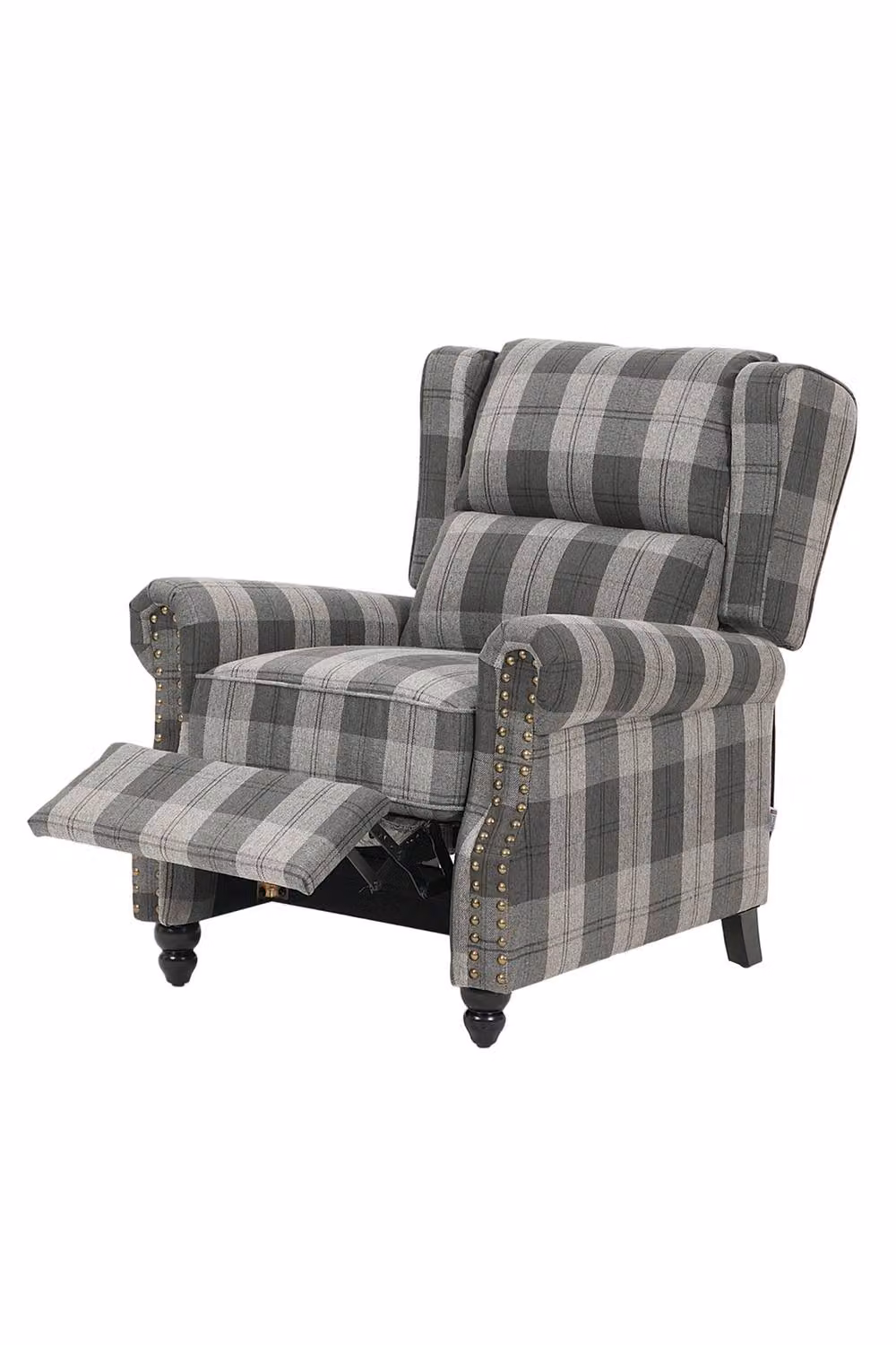 Garden Sanctuary Grey Linen Fabric Upholstered Pushback Reclining Armchair – 2