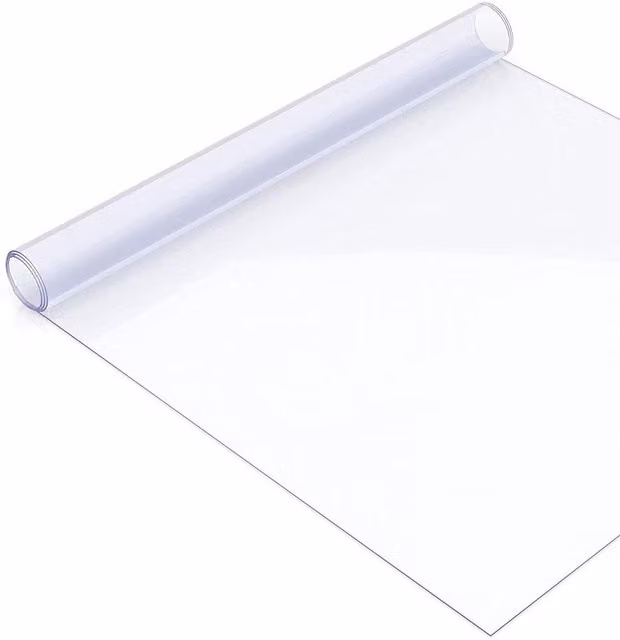 Neel Blue Transparent Acrylic Rectangular Tablecloth, W: 90 cm, L: 150 cm