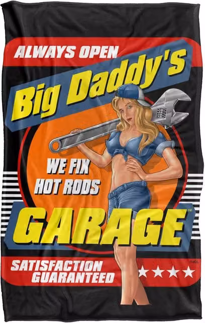 JQ Licensing Big Daddy's Garage Silky Touch Super Soft Fleece Throw Blanket, Multicolour, W: 91 cm, D: 147 cm – 5