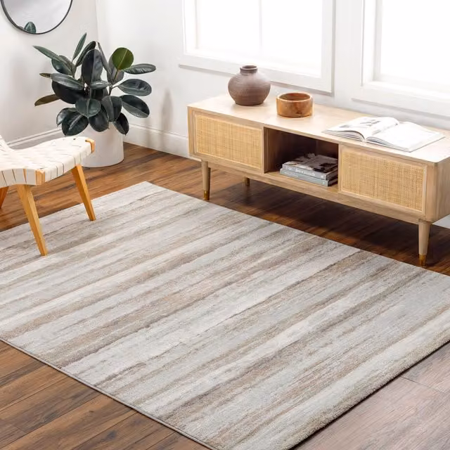 Livabliss Roma Modern Abstract Rug in Brown, Grey and Green, W: 80 cm, L: 220 cm – 1