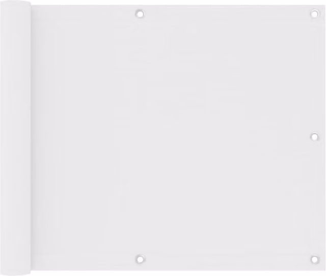 Berkfield Home White Balcony Screen in Oxford Fabric, W: 75 cm, D: 400 cm