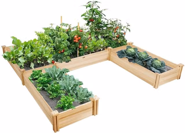 Costway Wooden Raised Garden Bed in Brown