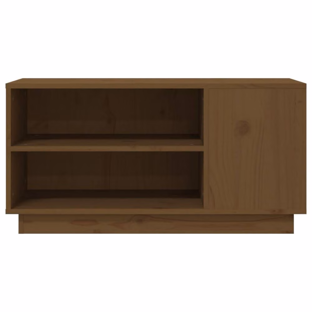 Berkfield Home TV Cabinet in Honey Brown Solid Pine Wood W/D/H: 80 x 35 x 40.5 cm – 4