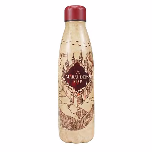 Half Moon Bay Harry Potter Marauders Map Double-Walled Stainless Steel Water Bottle, 500ml, Multicolour