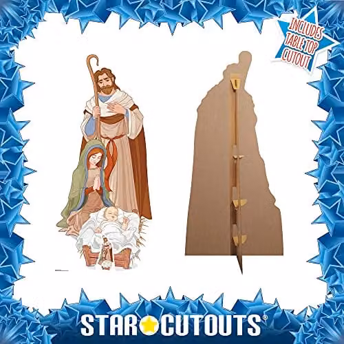 Star Cutouts SC1107 Lifesize Nativity Scene Cardboard Cutout, Multicolour, Height: 183 cm – 2