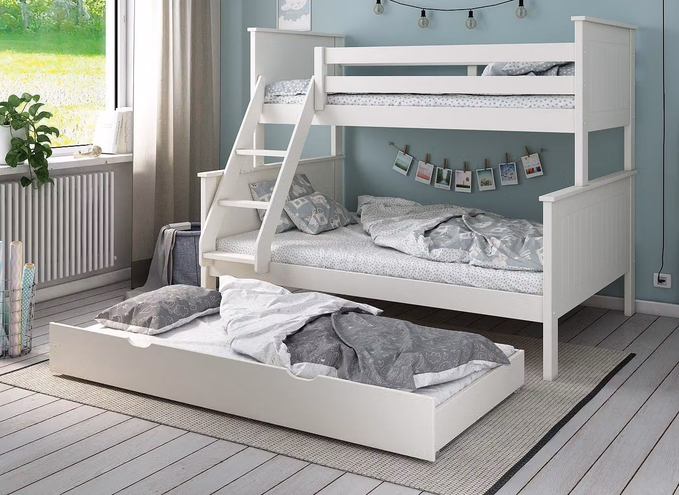 Dreams Northwood Kids Solid Wood Triple Bunk Bed in White