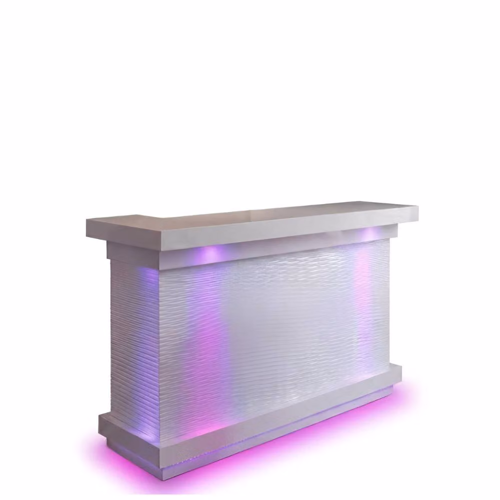 Home Luxe Aura White Glossy Drinks Bar with LED Lights and Bluetooth Speakers – 3