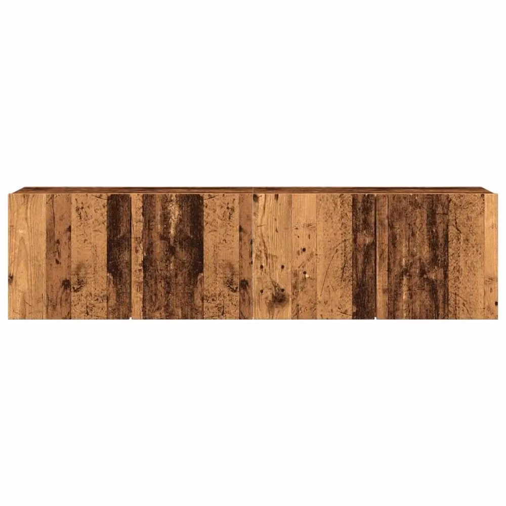 Berkfield Home Wall-mounted TV Cabinets in Brown Old Wood, 2 Pieces, W/D/H: 80 x 30 x 41 cm – 3