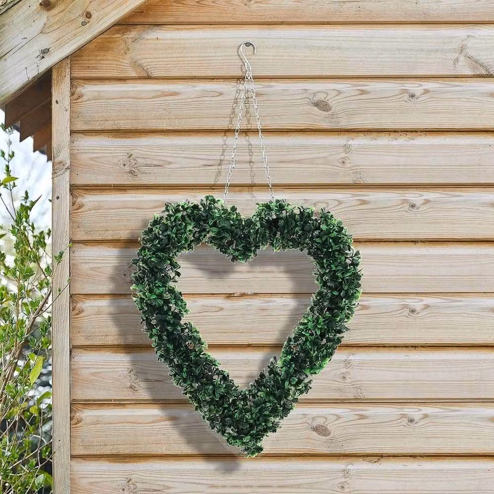 EONLION Green Artificial Heart Shape Hanging Topiary, Height: 100 cm – 3