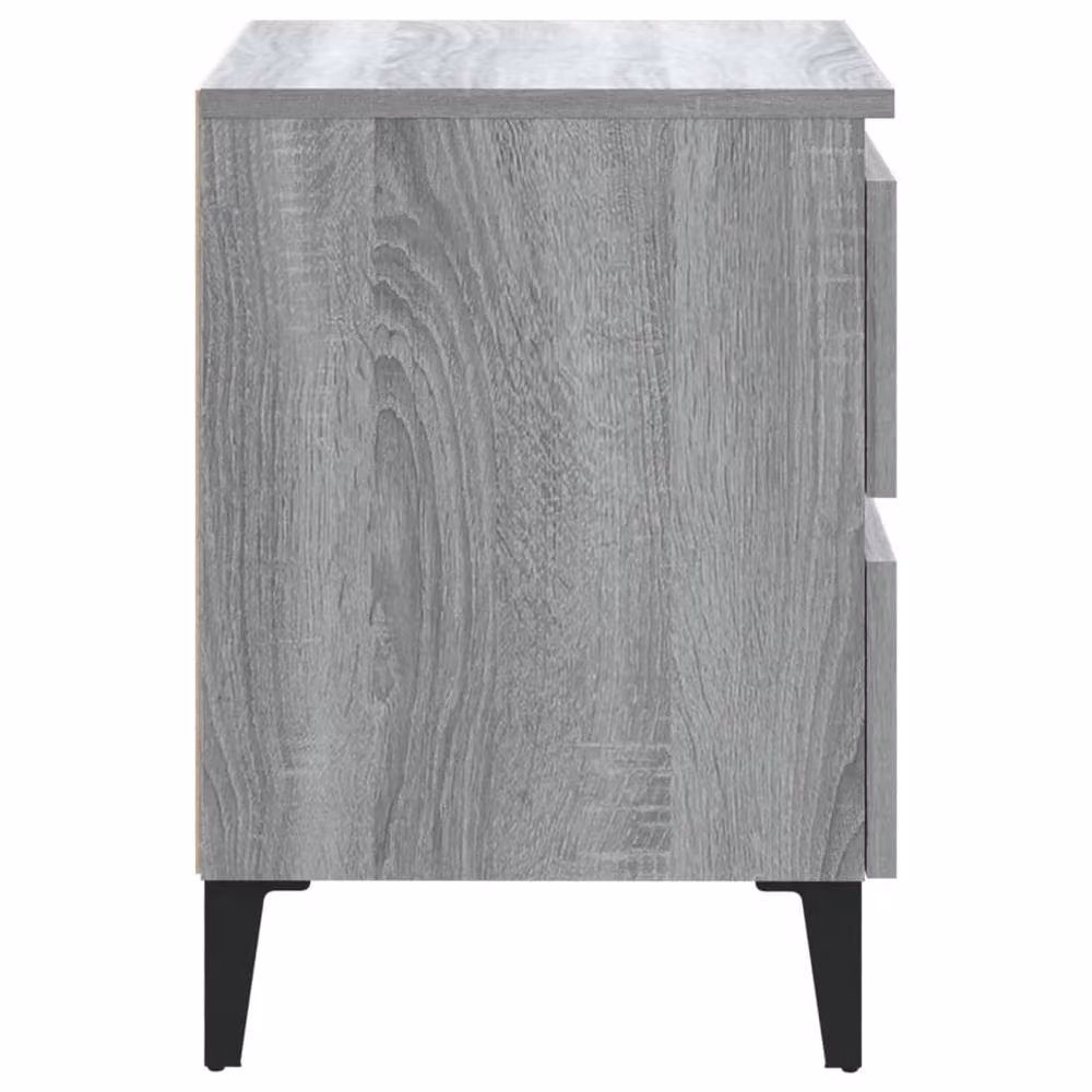 Berkfield Home Bed Cabinets with Metal Legs, 2 Piece Set, Grey Sonoma, W: 40 cm, D: 35 cm, H: 50 cm – 3