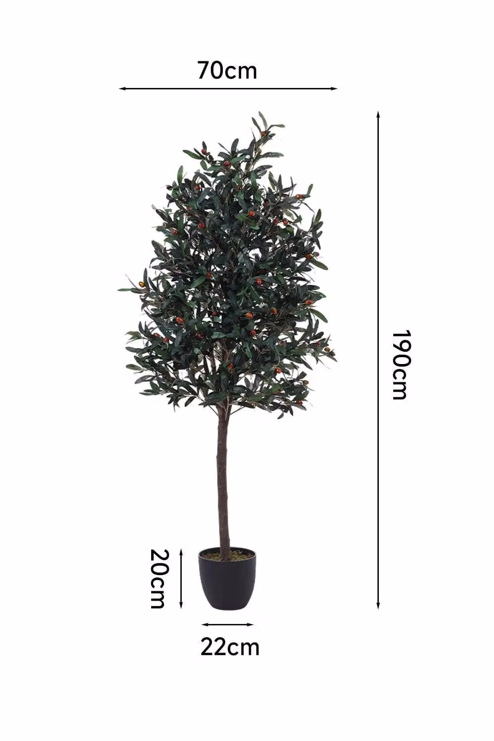 H&O Direct 190cm Artificial Green Mediterranean Olive Tree – 5
