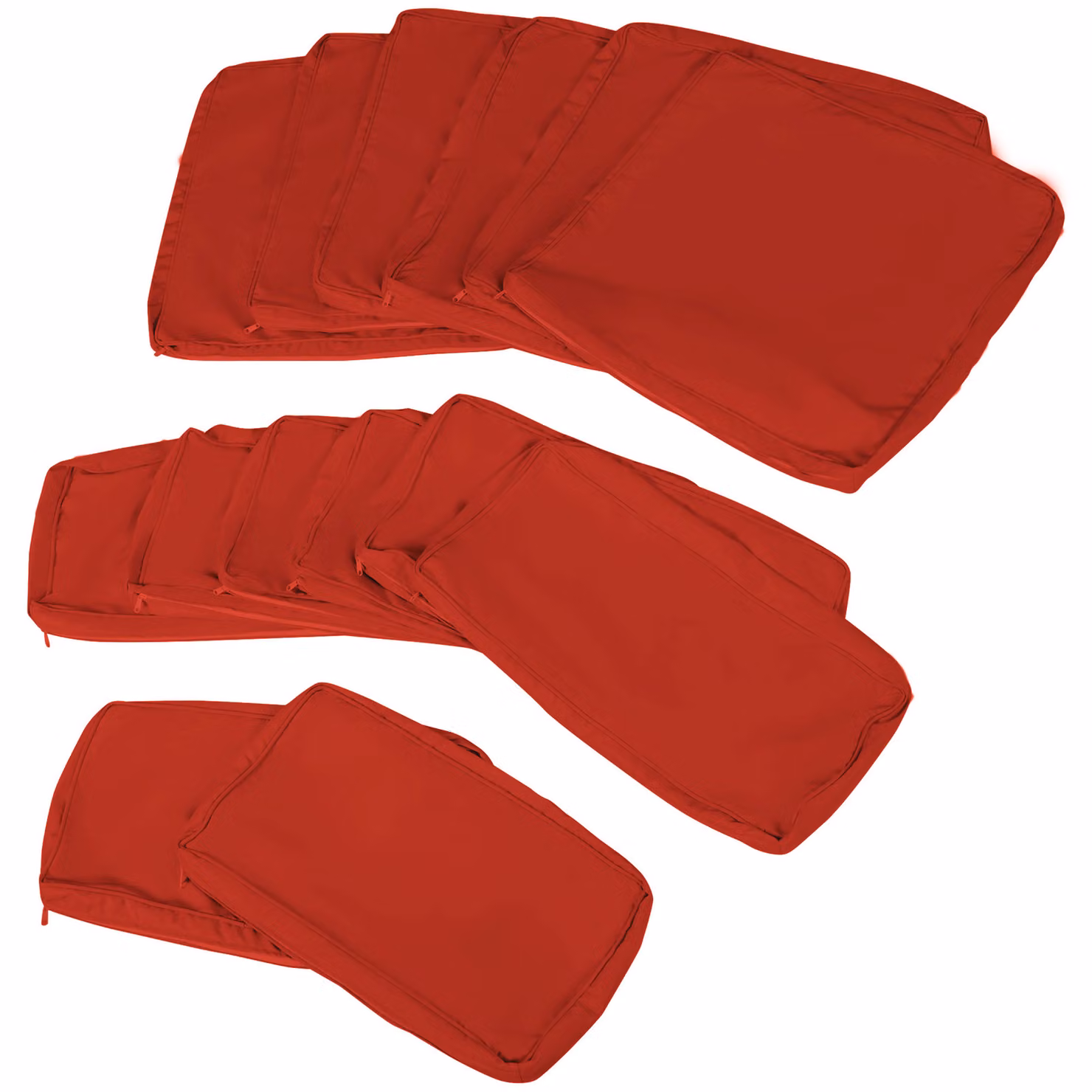 Outsunny Set of 14 Red Rectangular Outdoor Cushion Covers in Washable Polyester – 6