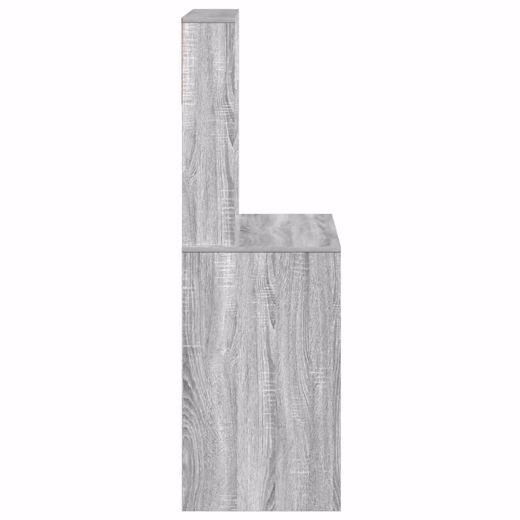 Berkfield Home Computer Desk with Shelves in Grey Sonoma, W/D/H: 100 x 45 x 140 cm – 3