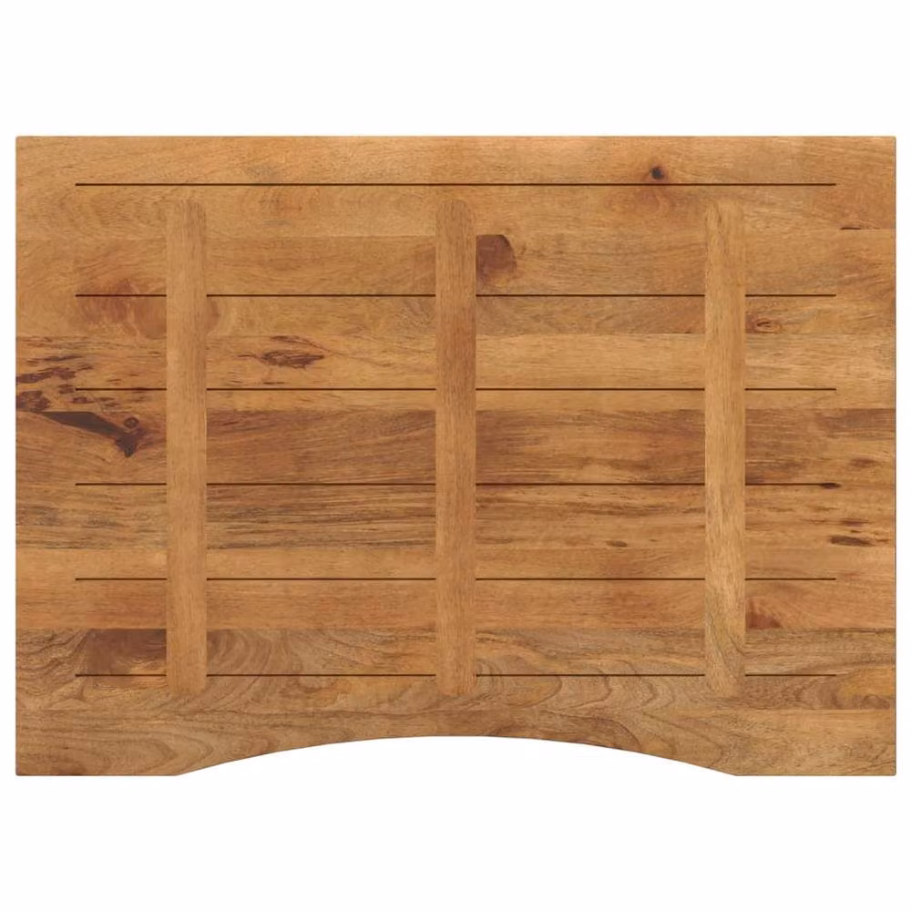 Berkfield Home Solid Wood Rough Mango Desk Top with Curve, Brown, W: 110 cm, D: 80 cm, H: 2.5 cm – 3