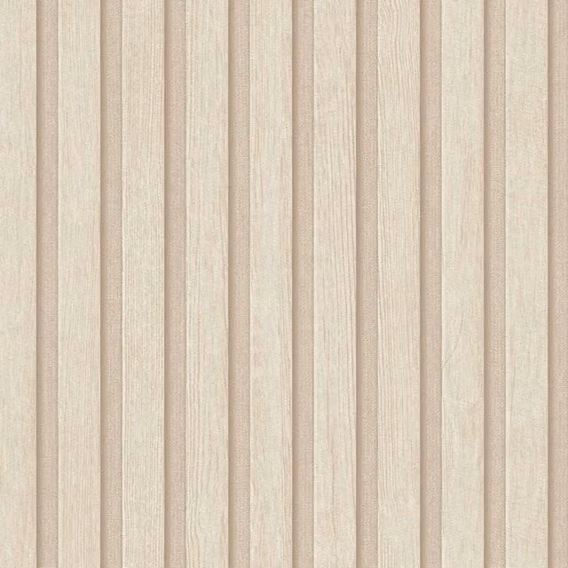 A.S. Création Wood Slats Striped Vinyl Wallpaper in Beige