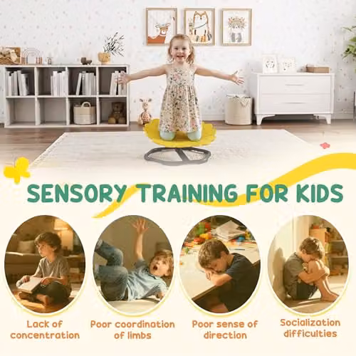 AIYAPLAY Kids Sensory Spinning Chair in Yellow – 3