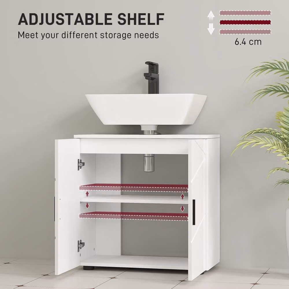 Wyld Haus Badosu Luni Under Sink Bathroom Cabinet, White, W/D/H: 60 x 30 x 60 cm – 3