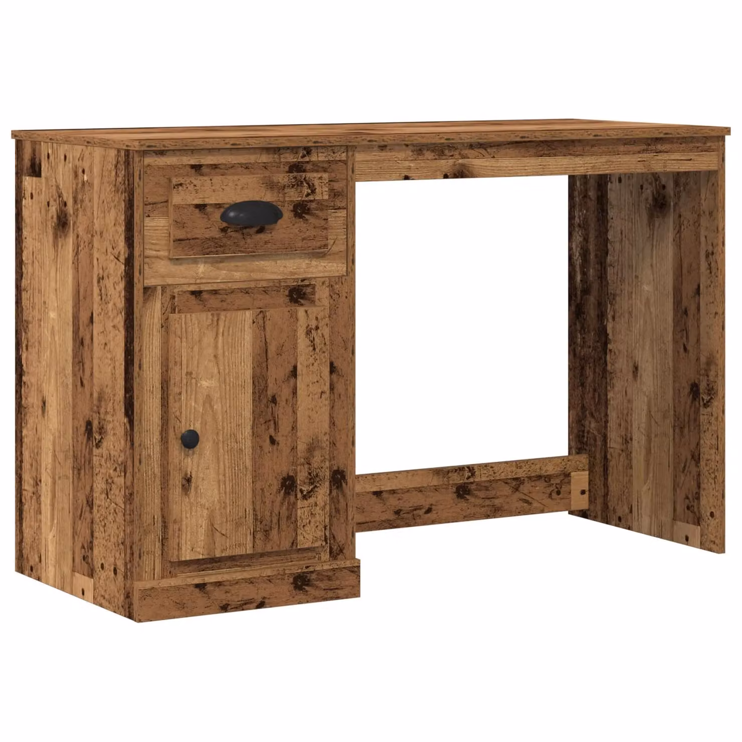 Berkfield Home Writing Desk in Brown Old Wood with Storage, W/D/H: 115 x 50 x 75 cm – 2