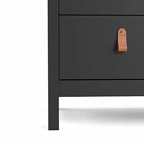 Furniture To Go Barcelona Matt Black Wood Chest of 3 Drawers – 4