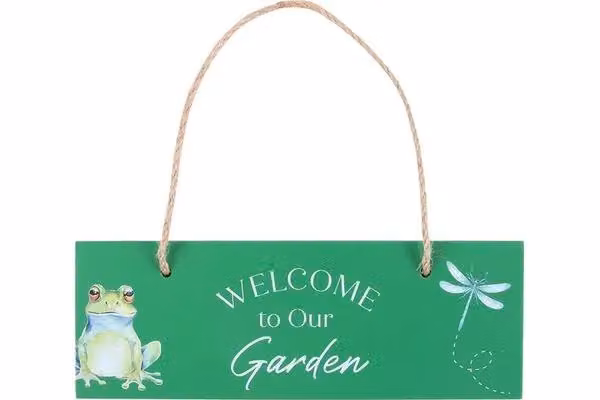 KDMD Green Welcome to Our Garden Hanging Wood Wall Plaque with Animal Design – 2