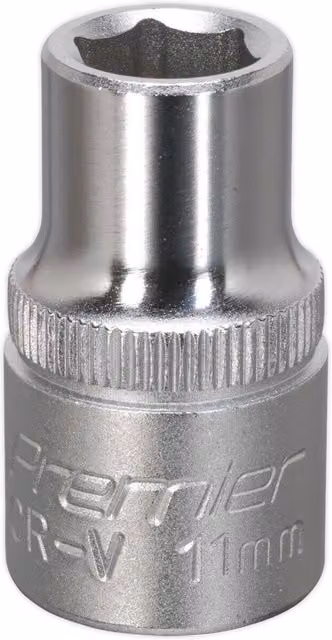 Loops 11mm Steel Drive Socket 1/2 inch Square Drive Chrome Vanadium Wrench Socket in Silver – 1
