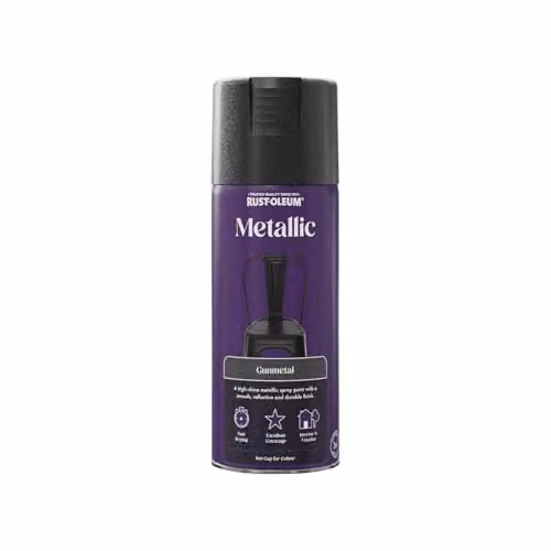 Rust-Oleum Metallic Spray Paint Aerosol, Grey, 400ml – 4