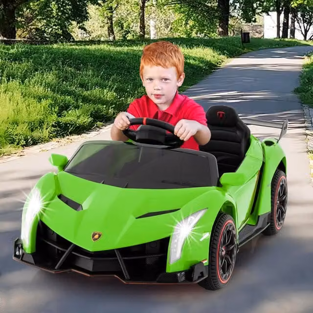 Costway Green Lamborghini Electric Ride-on Car for Kids