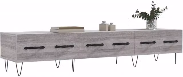 Berkfield Home Grey Sonoma TV Cabinet in Engineered Wood W/D/H: 150 x 36 x 30 cm