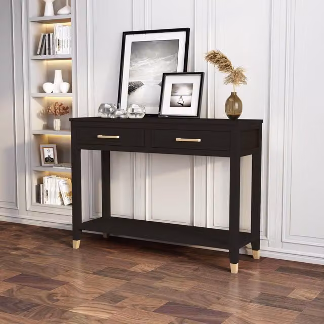 Cabinet Bits Palazzi 2 Drawer Console Table in Black Metal – 1