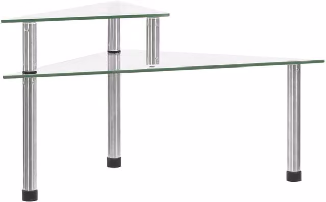 Berkfield Home Kitchen Shelf in Black and Transparent Tempered Glass, W: 49.5 cm, D: 35 cm, H: 19 cm