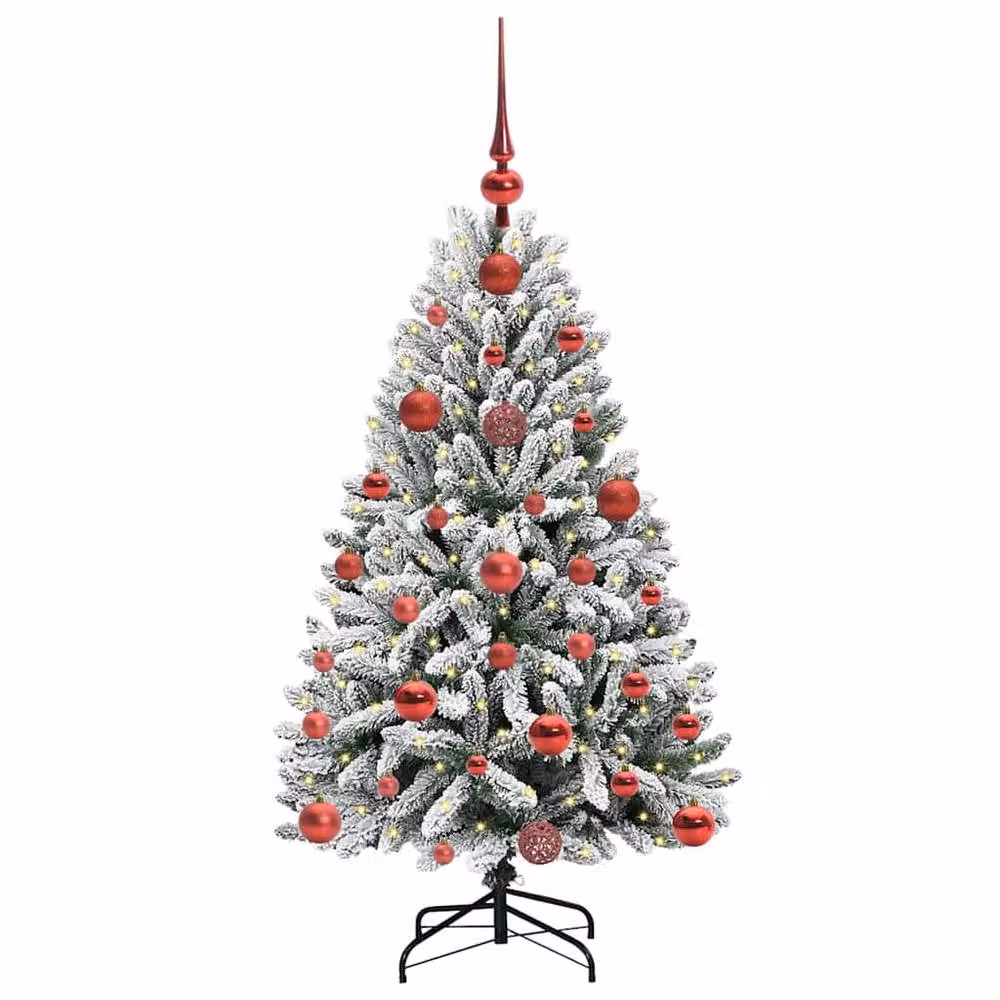Berkfield Home Artificial Christmas Tree in Green and White, Height: 120 cm – 3