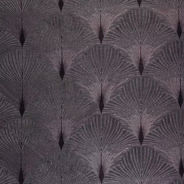 Fibre Naturelle New York Albany Grey Graphic Art Deco Chenille Fabric