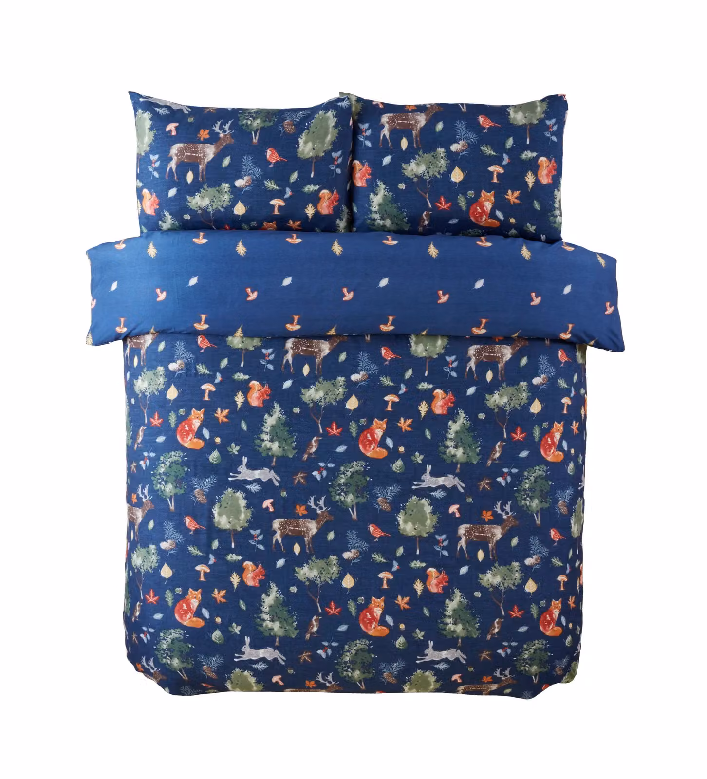 Rapport Home Autumn Christmas Reversible Microfibre Duvet Cover Set with Pillowcases, Multicolour Nature Design, King Size (230 x 220 cm) – 2
