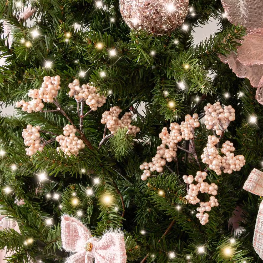 Melody Maison Set of 2 Pink Mulberry Pick Christmas Decorations, Height: 23 cm – 3