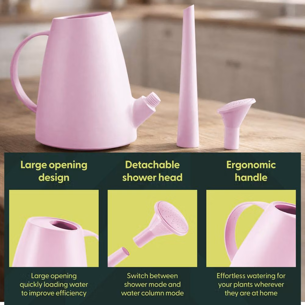 Keplin 1.8L Plastic Watering Can with Sprinkler Rose in Pink – 4