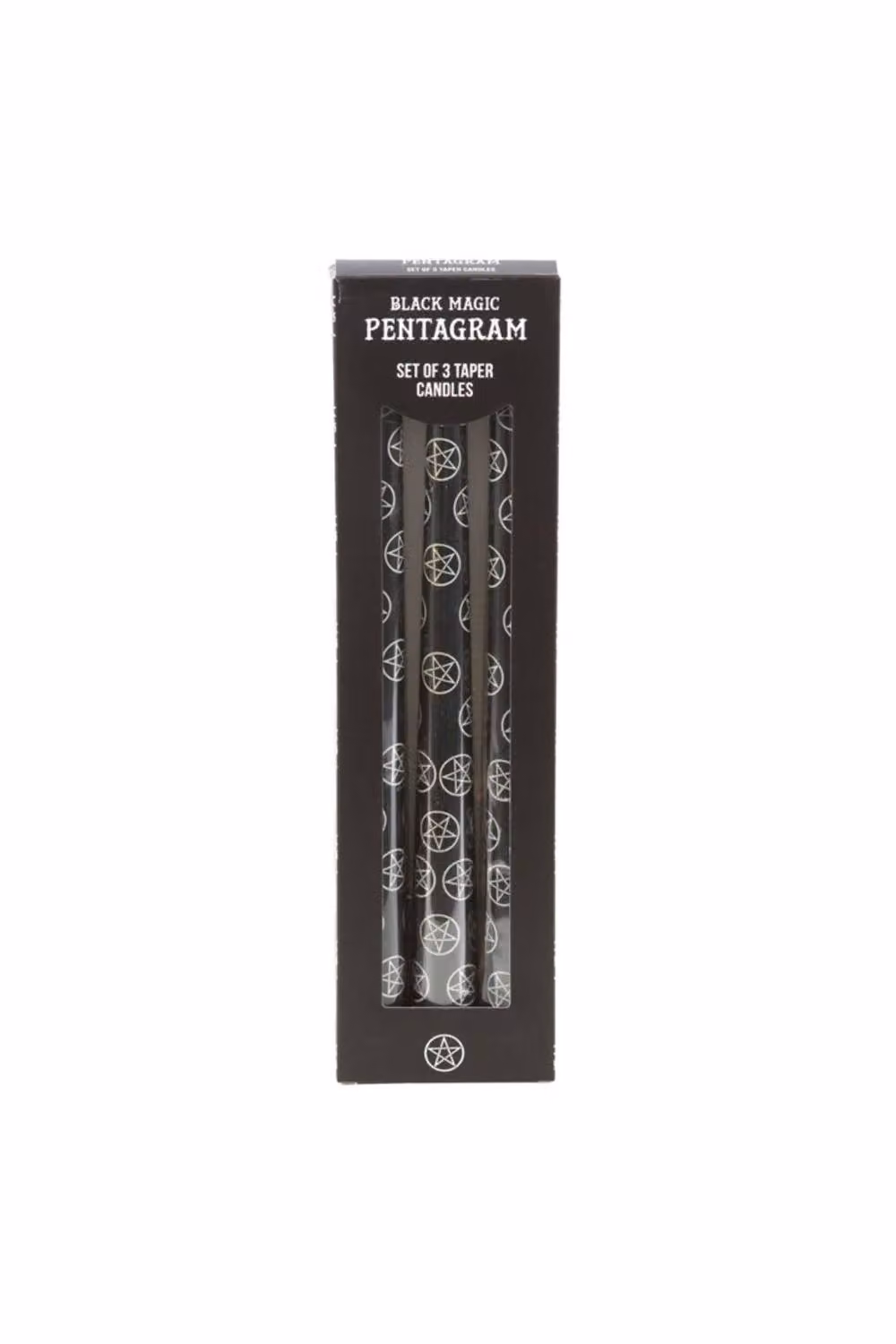 KDMD Set of 3 Black Pentagram Taper Candles – 2