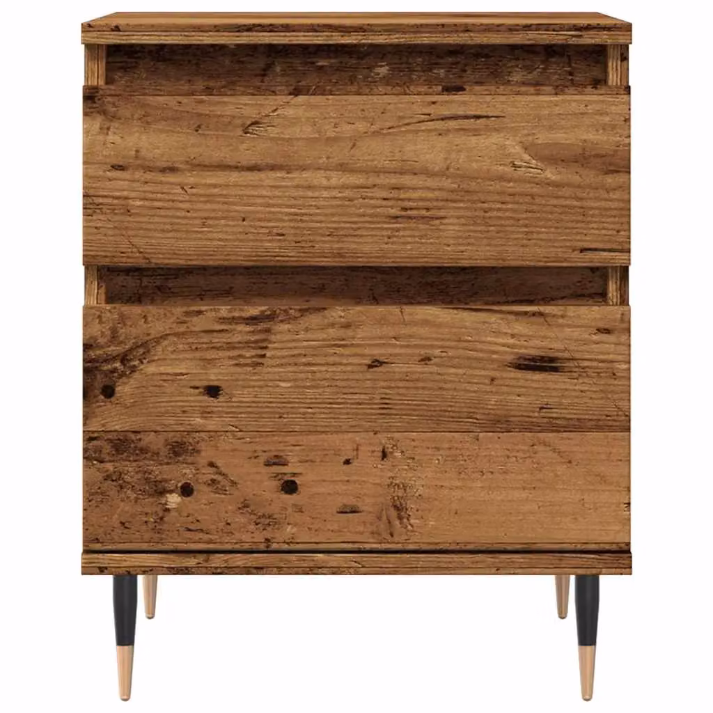 Berkfield Home Bedside Cabinet in Old Wood Brown, W/D/H: 40 x 35 x 50 cm – 4