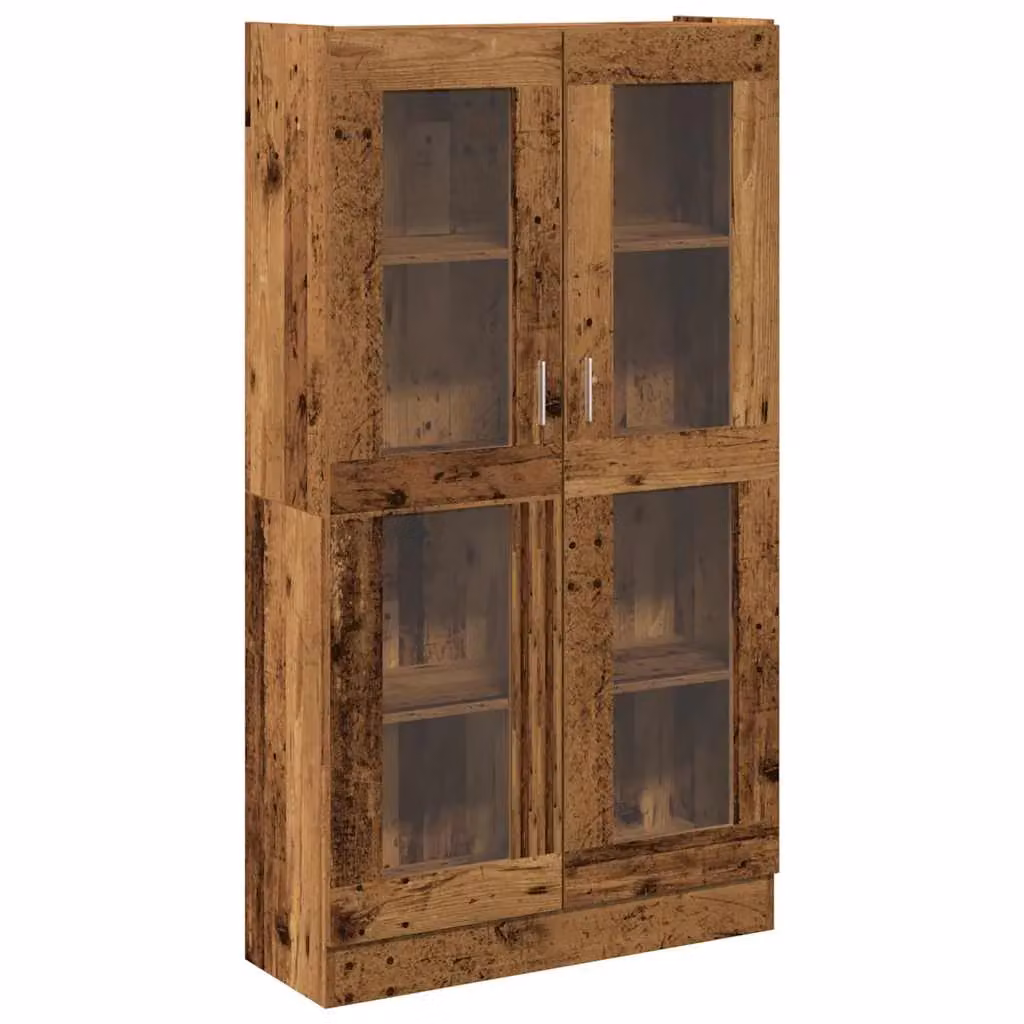 Berkfield Home Classic Highboard in Old Wood Brown with Glass Doors, W: 82.5 cm, D: 30.5 cm, H: 150 cm – 2