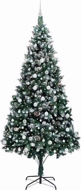 Berkfield Home Beautiful Artificial Green Christmas Tree with 300 LEDs and Stand, H: 130 cm – 1
