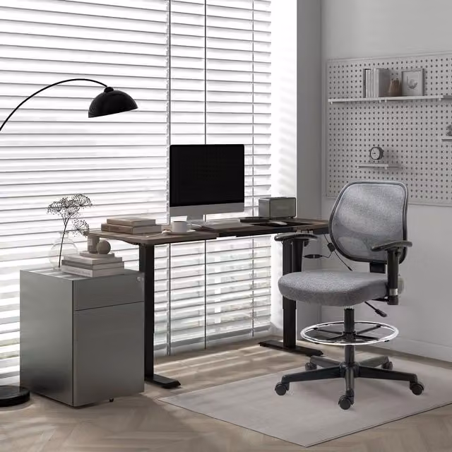 VINSETTO 3 Drawer Metal Lockable Under Desk Filing Cabinet in Grey