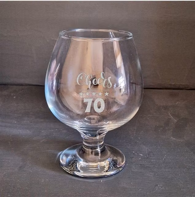 Afewhometruths 70th Birthday Gift Brandy Snifter Glass, Clear, 300ml – 1